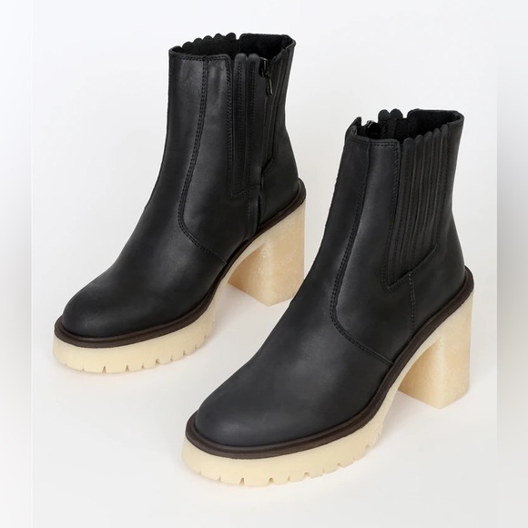 Free People James Chelsea Boots ✨ Black Leather Size 8.5 | 38.5 | heeled - Picture 14 of 16